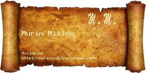 Murin Miklós névjegykártya