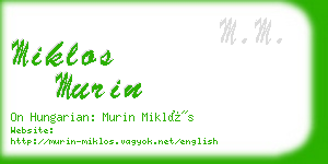 miklos murin business card